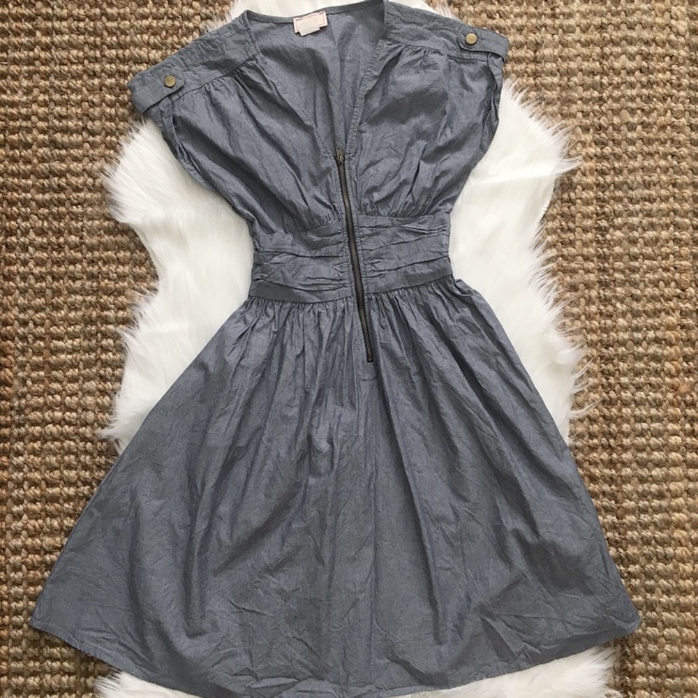 Sleeveless Chambray Dress